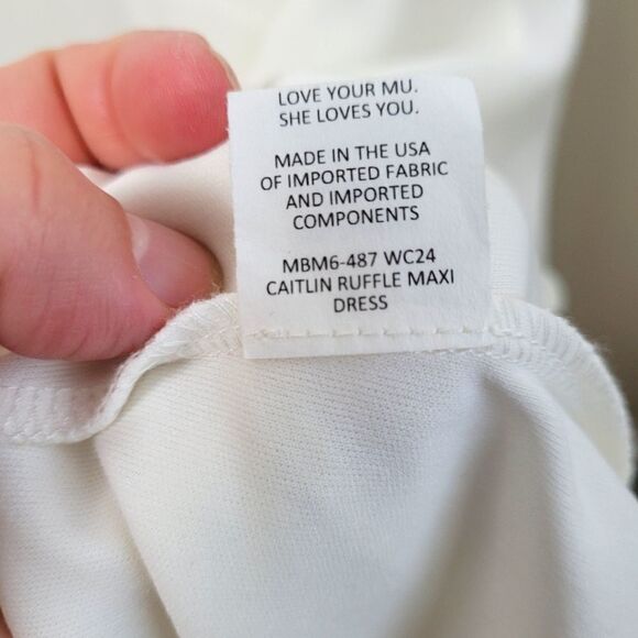 Show Me Your Mumu Caitlin Ruffle Maxi Dress Size Small White / Ivory - Picture 7 of 11